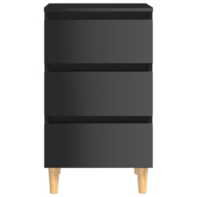 vidaXL Nočna omarica z nogami 2 kosa visok sijaj črna 40x35x69 cm