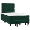 vidaXL Box spring postelja z vzmetnico temno zelen 120x190 cm žamet