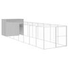 vidaXL Pasja uta z izhodom svetlo siva 214x865x181 cm pocinkano jeklo