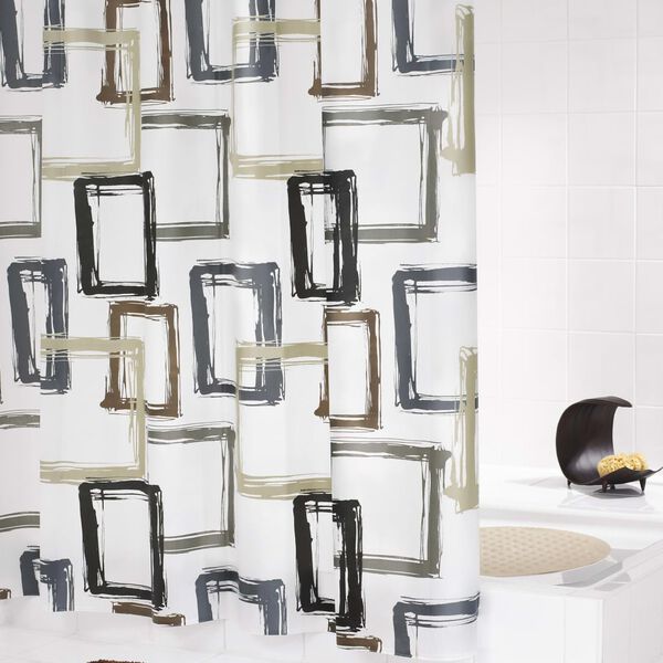 RIDDER Zavesa za tu&scaron; Pattern Brown 180x200 cm