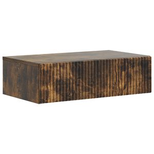 vidaXL Stenska stranska miza Dimljen hrast 59 x 34,5 x 17 cm