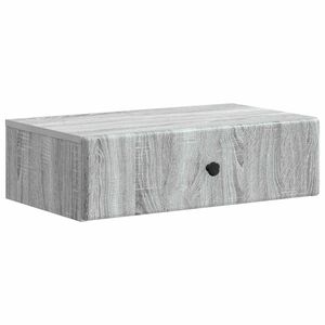 vidaXL Stenska stranska miza Siva Sonoma 59 x 34,5 x 17 cm
