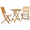 vidaXL Vrtnik Bistro Set 3 pcs Rjava Masiven les akacije
