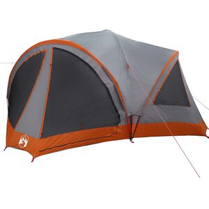 vidaXL Družinski &scaron;otor za 10 oseb Siva in oranžna 460 x 430 x 214 cm