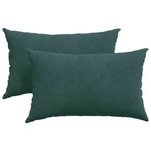 vidaXL Blazine za kavč 2 pcs Temno zelena 50 x 30 cm Žametna tkanina