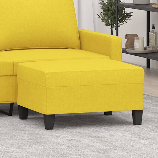 vidaXL Stolček za noge svetlo rumen 70x55x41 cm blago