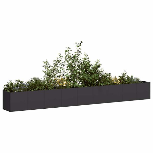 vidaXL Planter Black 360x40x40 cm Hladno valjano jeklo