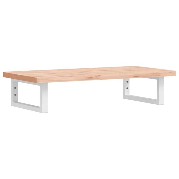 vidaXL Stenska polica za umivalnik jeklo in trdna bukovina