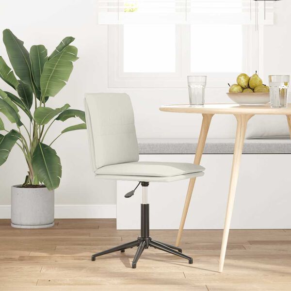 vidaXL Jedilni stol krem žamet