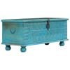 vidaXL Skrinja za shranjevanje trden mangov les modra 100x40x41 cm