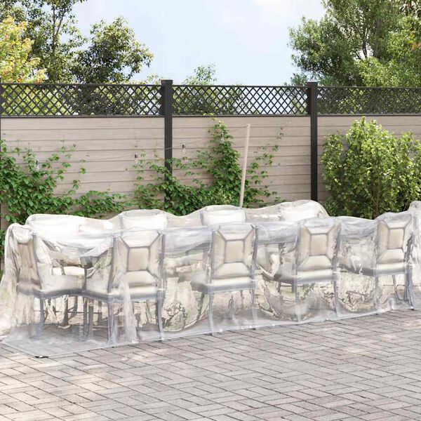 vidaXL Prozorna ponjava z očesci 2x12 m polietilen