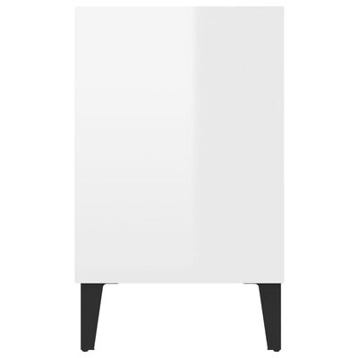 vidaXL TV omarica s kovinskimi nogami visok sijaj bela 103,5x30x50 cm