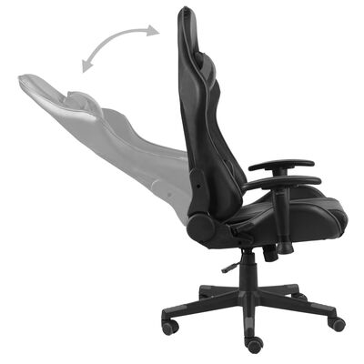 vidaXL Vrtljiv gaming stol siv PVC