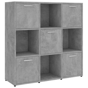 vidaXL Knjižna omara betonsko siva 90x30x90 cm iverna plo&scaron;ča