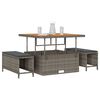 vidaXL Komplet za jedilnico v vrtu Siva Poly ratan