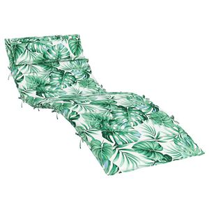 vidaXL Blazina za ležalnik vzorec listov 180x60x4 cm oxford tkanina