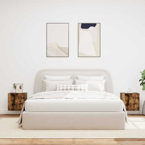 vidaXL Stenske TV omarice z LED 2 kosa dimljeni hrast 40,5x35x40 cm