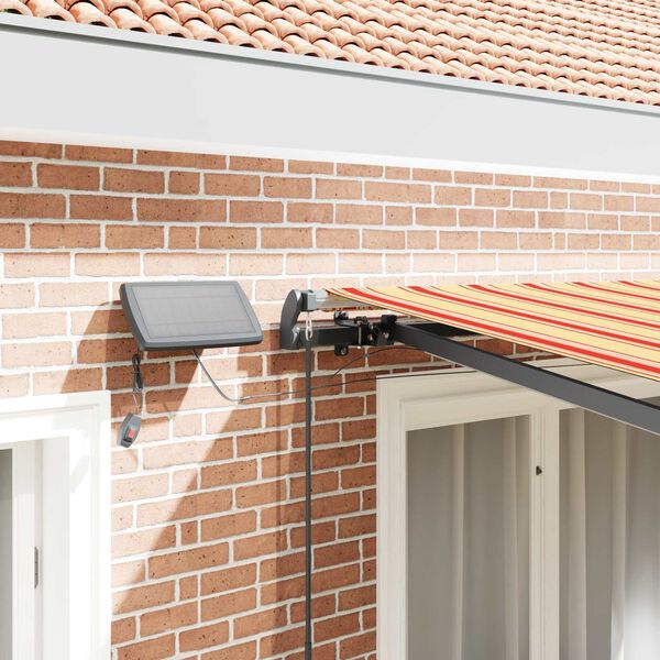 vidaXL Retraktilna tenda rumena in oranžna 350 x 250 cm blago