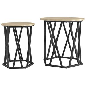 vidaXL Klubska miza 2 kos Sonoma hrast 50 x 50 x 50 cm