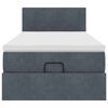 vidaXL Otomanski posteljni okvir z vzmetnico siv 80x200 cm žamet