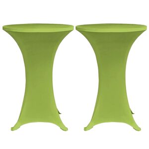 vidaXL Raztegljiva Prevleka za Mizo 2 kosa 60 cm Zelene Barve