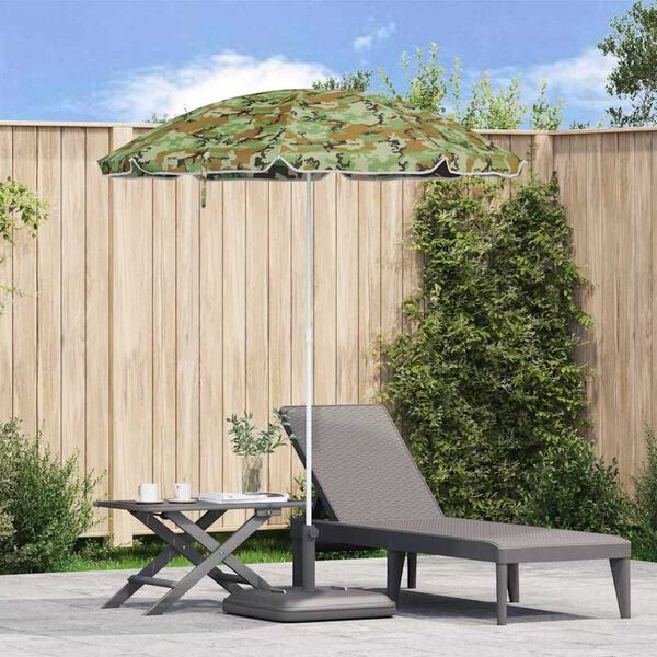 vidaXL Plažni dežnik Kamuflažna 161 x 193 cm Poliester