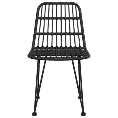 vidaXL Vrtni stol 2 kosa črne barve 48x62x84 cm PE ratan
