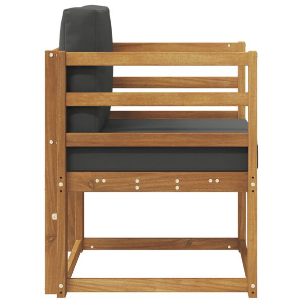 vidaXL Zunanji kavč Masivno akacijevo les in poliester Naravna