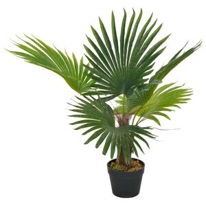 vidaXL Umetna palma z loncem zelene barve 70 cm