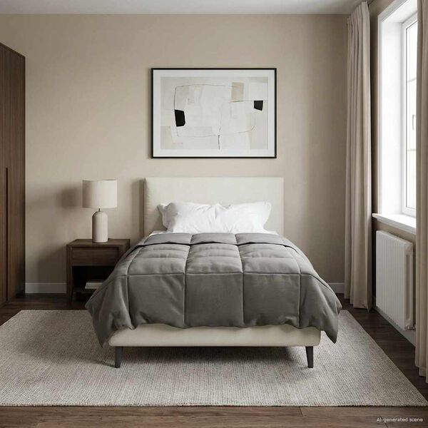 vidaXL Polna celoletna prevleka Svetlo siva 155 x 200 cm Mikrovlakna