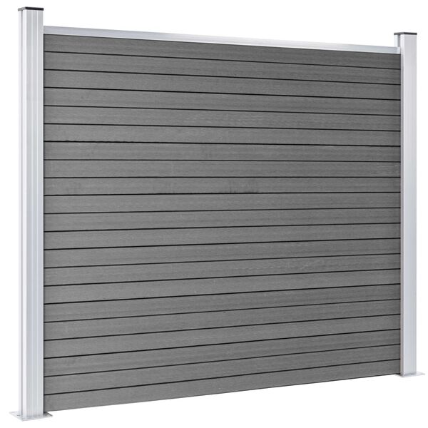 vidaXL Komplet ograjnih panelov WPC 872x146 cm siv