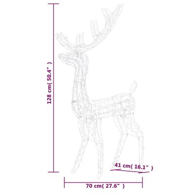 vidaXL Božični severni jelen iz akrila 140 LED lučk 120 cm moder