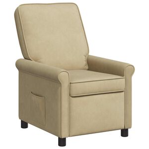 vidaXL Naslonjač na ležanje Siva zelena 69 x 95 x 101 cm Blago