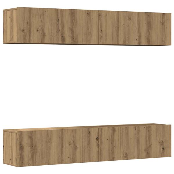 vidaXL Komplet 4 kosov stenske TV omarice Artisan Oak Engineered Wood
