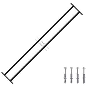 vidaXL Okenska re&scaron;etka Črna 176 x 30 cm Pra&scaron;no lakirano jeklo