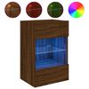 vidaXL Stenska TV omarica z LED lučkami rjavi hrast 40x30x60,5 cm