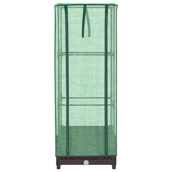 vidaXL Visoka greda s prevleko za rastlinjak videz ratana 40x40x123 cm