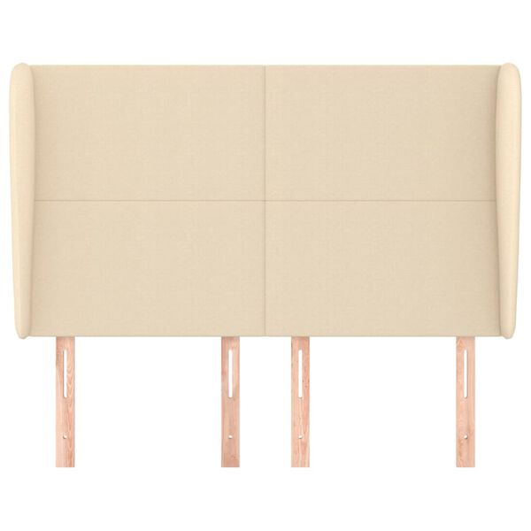 vidaXL Vzglavje z u&scaron;esi krem 147x23x118/128 cm blago