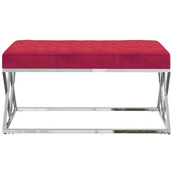vidaXL Klop vinsko rdeč žamet in nerjaveče jeklo