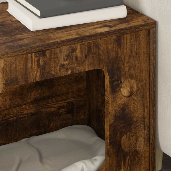 vidaXL Mačja hi&scaron;a Dimljeni oreh 51 x 30 x 52 cm Konstruiran les