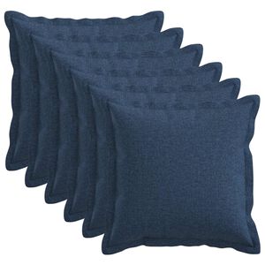 vidaXL Prevleka za blazino 6 pcs HOUTEN Modra 45 x 45 cm Lažni lanu