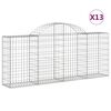 vidaXL Obokane gabion ko&scaron;are 13 kosov 200x30x80/100 cm cinkano železo