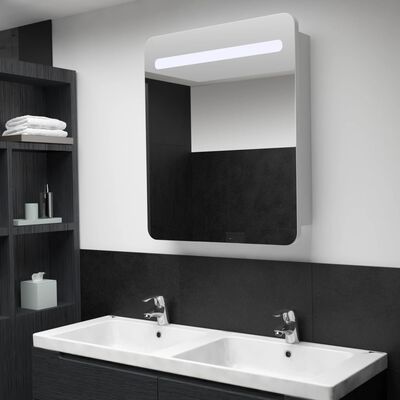vidaXL LED kopalniška omarica z ogledalom 68x9x80 cm