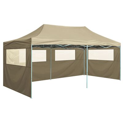 vidaXL Profesionalen zložljiv vrtni šotor s 4 stranicami 3x6 m krem