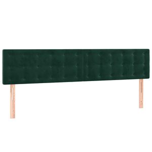 vidaXL Posteljno vzglavje temno zelena 200x5x78/88 cm žametna