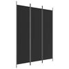 vidaXL Paravan 3-delni 150x200 cm črna blago
