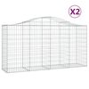 vidaXL Obokana gabionska ko&scaron;ara 2kos 200x50x100/120cm pocinkano železo