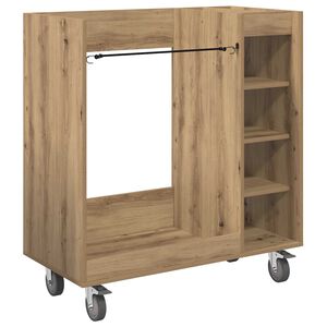 vidaXL Golf omara s kolesom Enobarvno Umetni hrast 90 x 45 x 98 cm