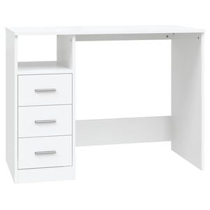 vidaXL Pisalna miza s predali bela 102x50x76 cm inženirski les