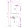vidaXL Visoka komoda dimljen hrast 69,5x34x180 cm inženirski les